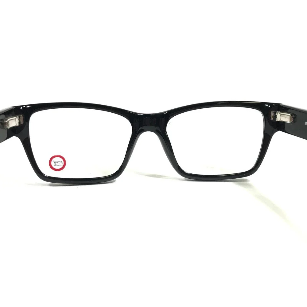 Etnia Eyeglasses Frames MILANO col. BK Shiny Black Square Full Rim 51.5-16-140